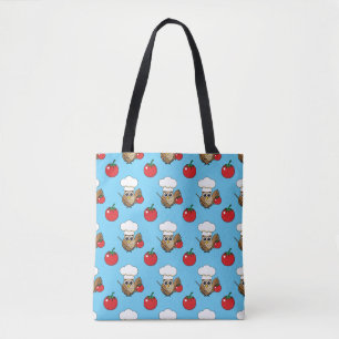 Tote Bag Caricature de Chouette à Cuisine mignonne