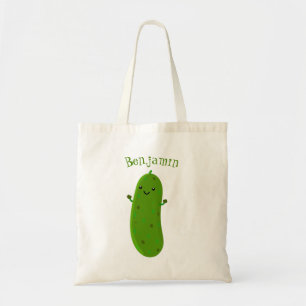 Tote Bag Caricature de cornichon joyeux
