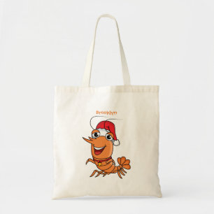 Tote Bag Caricature de crevettes de Noël joyeux