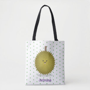 Tote Bag Caricature de durian joyeux