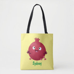 Tote Bag Caricature de fruits à la grenade joyeux