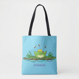Tote Bag Caricature de grenouille vert mignon