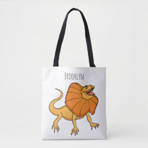 Tote Bag Caricature de lézard à col frisé orange