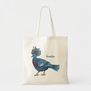 Tote Bag Caricature de l'oiseau pigeon couronné Victoria