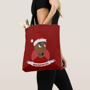Tote Bag Caricature de Noël de l'homme souriant