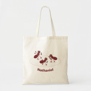 Tote Bag Caricature de patinage sur glace de Happy red four