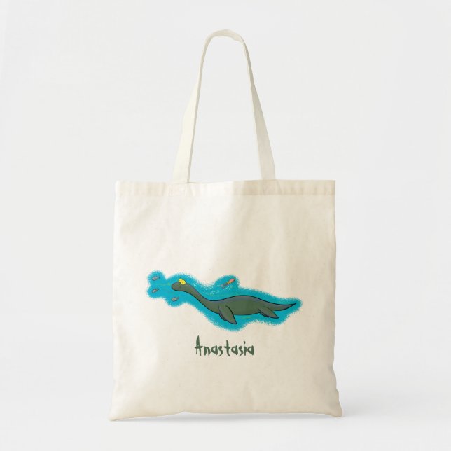 Tote Bag Caricature de plesiosaure, monstre marin mignon et (Devant)