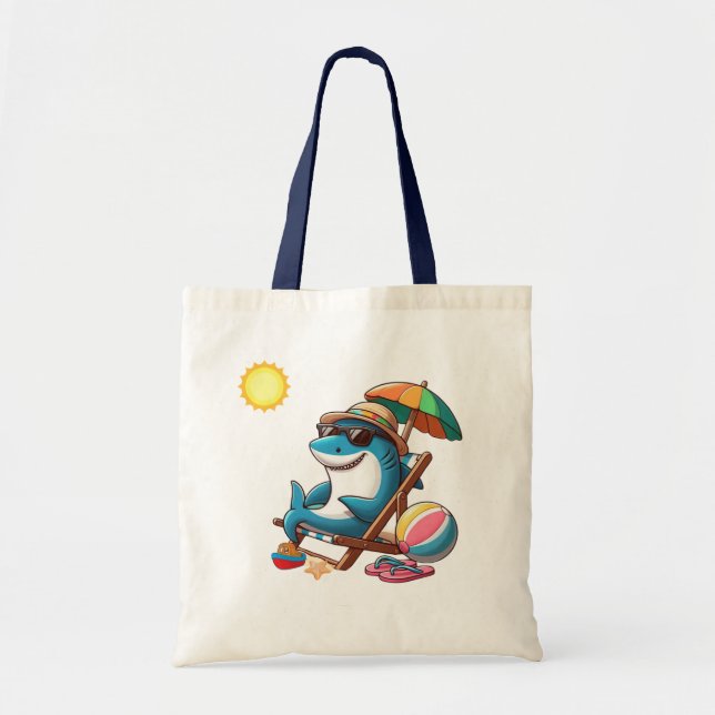 Tote Bag Caricature de requin caricaturale (Devant)