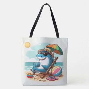 Tote Bag Caricature de requin caricaturale