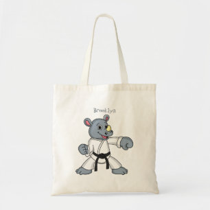 Tote Bag Caricature de rhino kung fu