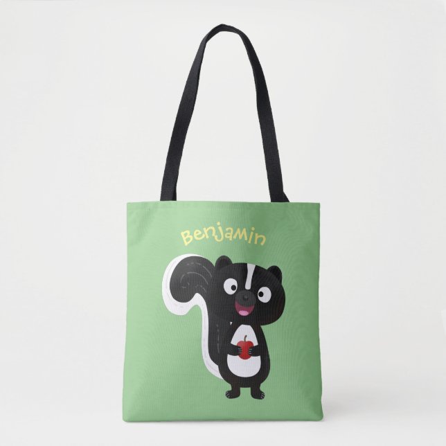 Tote Bag Caricature de skunk jote happy (Devant)