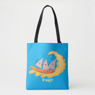 Tote Bag Caricature de surf pour chips de maïs mignonette n