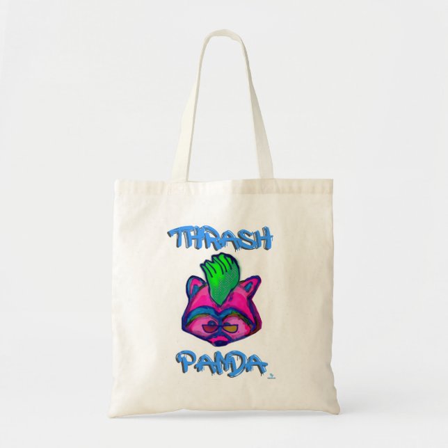 Tote Bag Caricature de Thrash Panda Funny Punk Racoon (Devant)