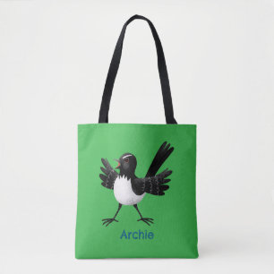 Tote Bag Caricature de Willie Wagtail australienne personna