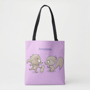 Tote Bag Caricature d'écureuils marrants