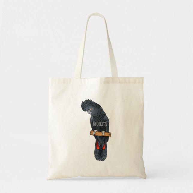 Tote Bag Caricature d'oiseau à queue rouge (Devant)