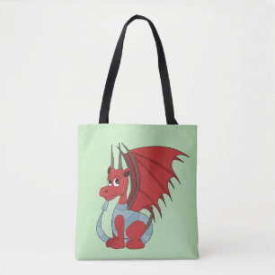Tote Bag Caricature Dragon Rouge