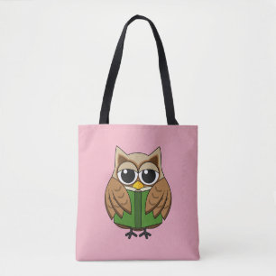 Tote Bag Caricature du livre de lecture de la Chouette