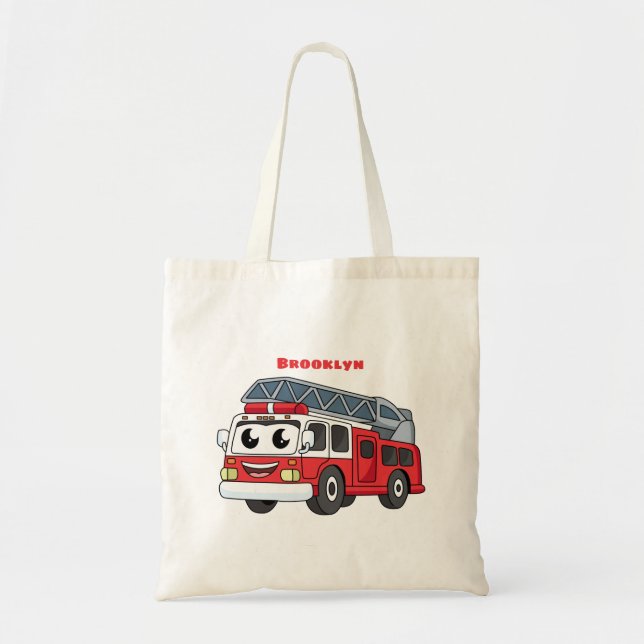 Tote Bag Caricature du moteur de feu joyeux (Devant)