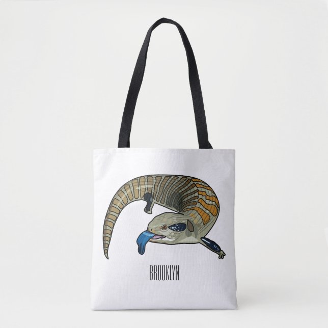 Tote Bag Caricature en bleu (Devant)
