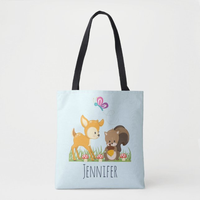 Tote Bag Caricature en bois mignon (Devant)