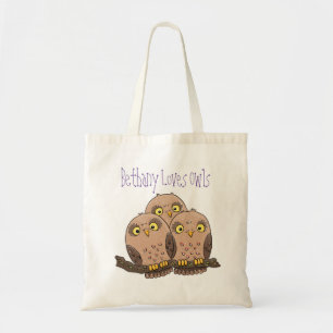 Tote Bag Caricature en trio de chouette