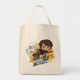 Tote Bag Caricature Harry et Hedwig Flying Passé Hogwares