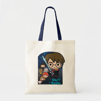Tote Bag Caricature Harry Potter Chambre des secrets Graphi