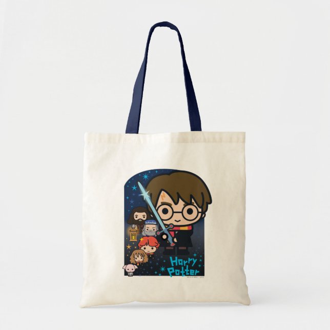Tote Bag Caricature Harry Potter Chambre des secrets Graphi (Devant)