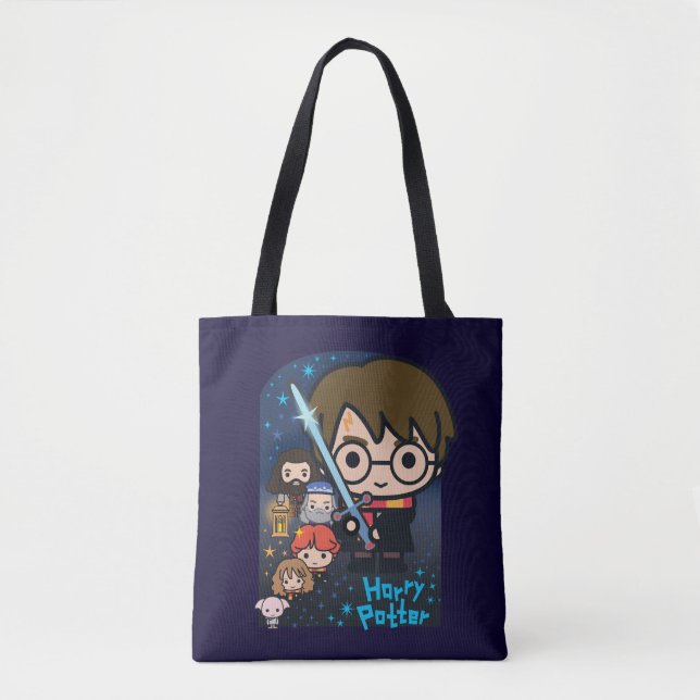 Tote Bag Caricature Harry Potter Chambre des secrets Graphi (Devant)