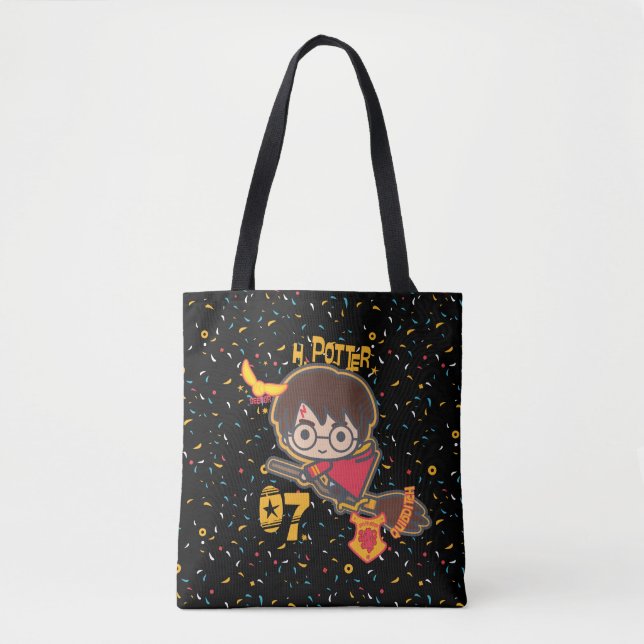 Tote Bag Caricature Harry Potter Quidditch Chercher (Devant)