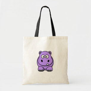 Tote Bag caricature-hippo mignon adorable violet amical