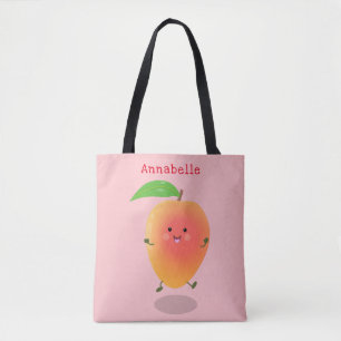 Tote Bag Caricature jaune mangue mignonne