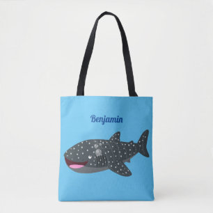Tote Bag Caricature joli requin baleine joyeux