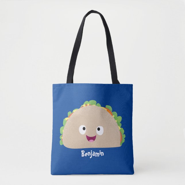 Tote Bag Caricature joli sourire taco dessin animé (Devant)