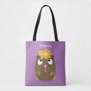 Tote Bag Caricature joyeuse de cobaye mignonne