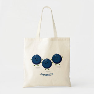 Tote Bag Caricature mignonne de bleuets violets