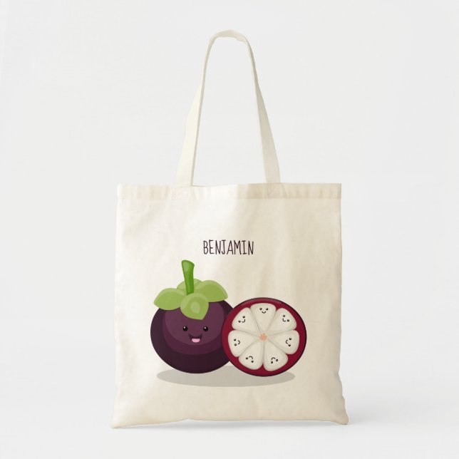 Tote Bag Caricature mignonne mauve mangouste (Devant)