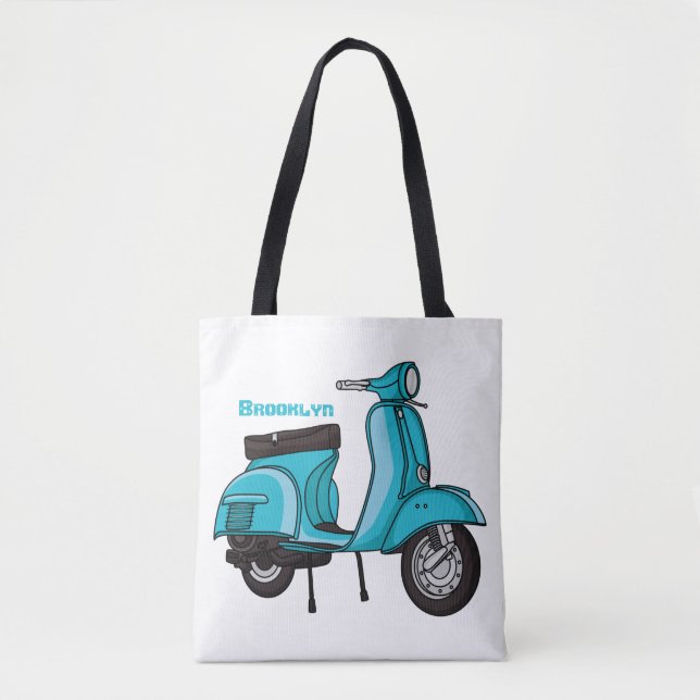 Tote Bag Caricature moto mopée mûre illustration (Devant)
