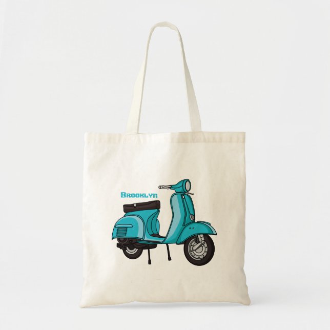 Tote Bag Caricature moto mopée mûre illustration (Devant)