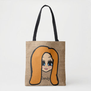 Tote Bag Caricature personnalisée Jute Imprimer gingembre r