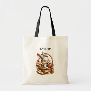 Tote Bag Caricature personnalisée Lapin de Pâques