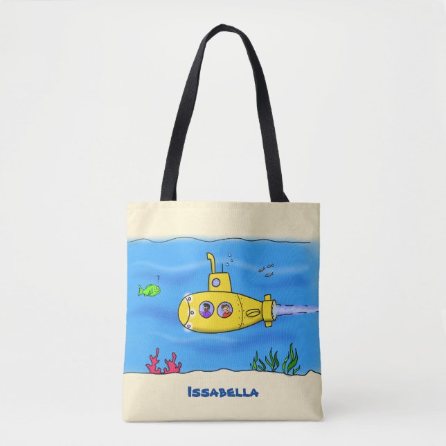 Tote Bag Caricature sous-marine joyeuse (Devant)