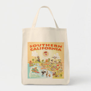 Tote Bag Caricature Sunny Southern California Fourre-tout