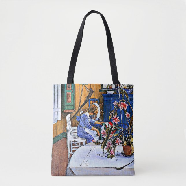 Tote Bag Carl Larsson, Intérieur avec Cactus, (Devant)