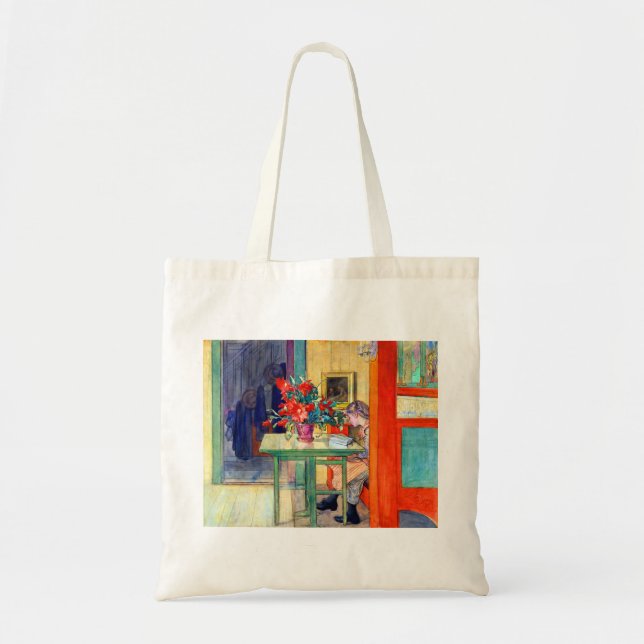 Tote Bag Carl Larsson Lisbeth Lire un livre (Devant)