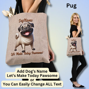 Tote Bag Carlin - Ajouter le nom du chien, modifier le text