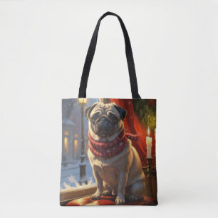 Tote Bag Carlin avec les lumières de Noël