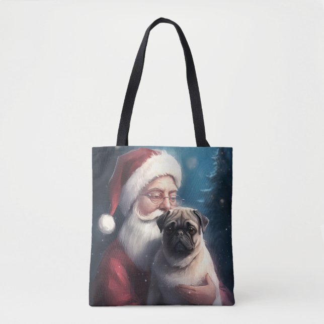 Tote Bag Carlin Avec Noël Festif Du Père Noël (Devant)