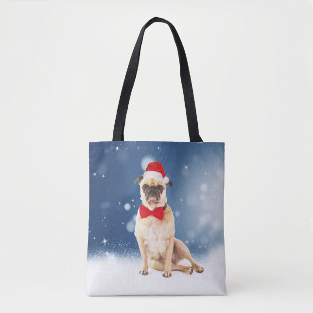 Tote Bag Carlin avec Noël Santa Hat (Devant)